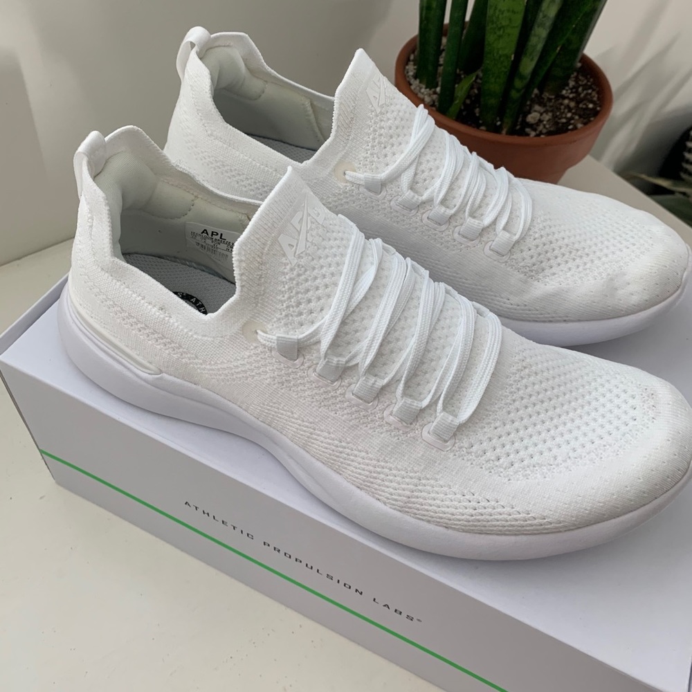 APL TechLoom Pro All-White Knit Athletic Sneakers